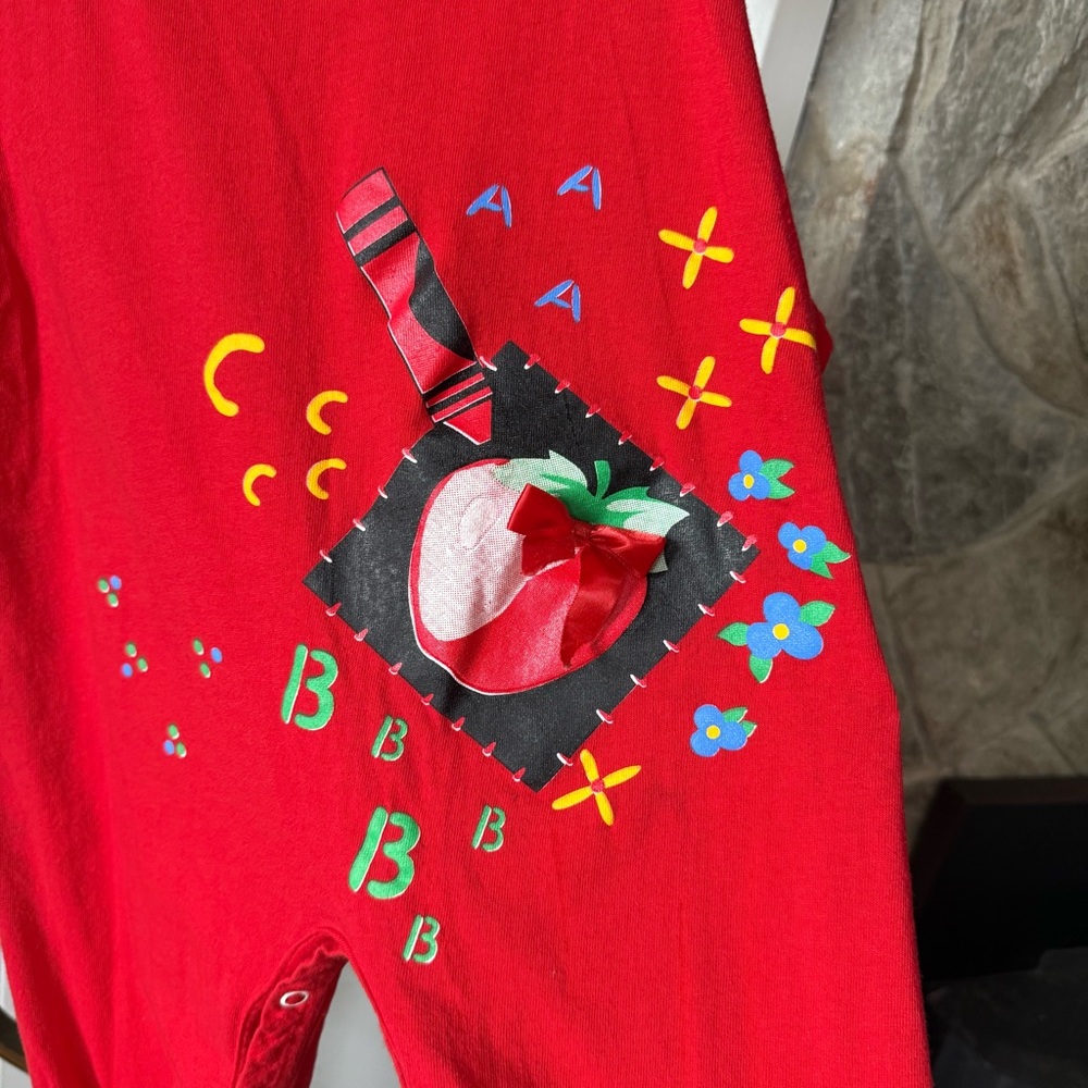 Vintage 90s ABC’s Red Romper Jumpsuit size 3t - Picture 7 of 7